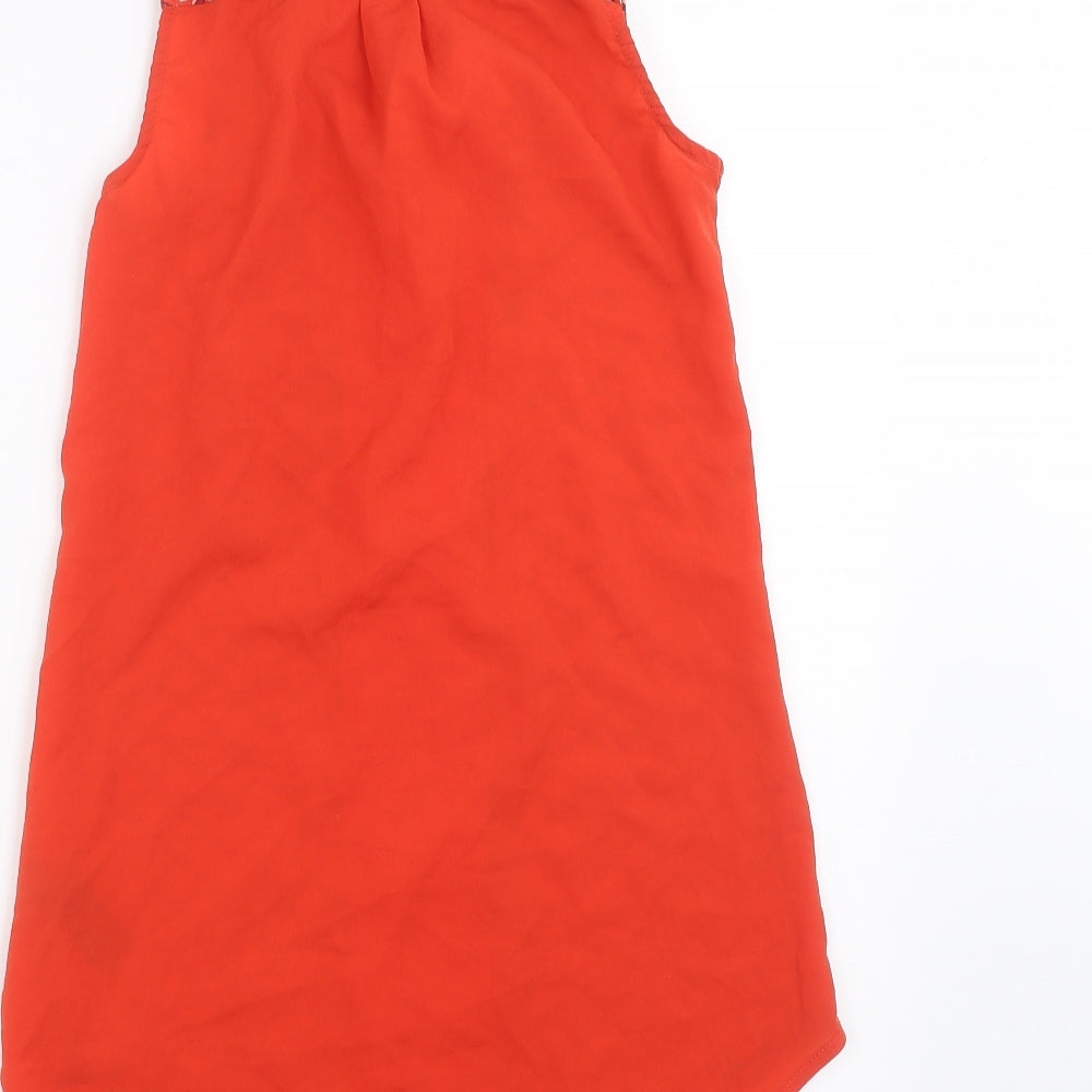 NEXT Womens Red Geometric  Basic Blouse Size 6