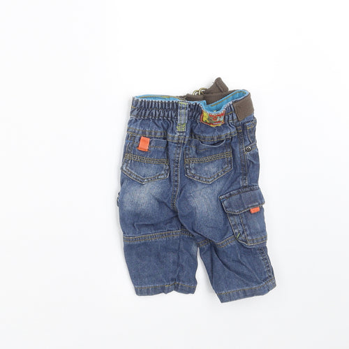 Rocha Little Rocha Baby Blue  Denim Cargo Jeans Size 3-6 Months