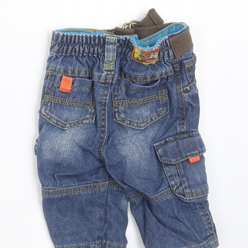 Rocha Little Rocha Baby Blue  Denim Cargo Jeans Size 3-6 Months