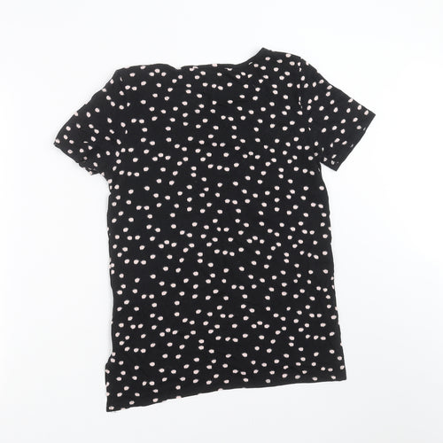 Debenhams Womens Black Polka Dot  Basic T-Shirt Size 10