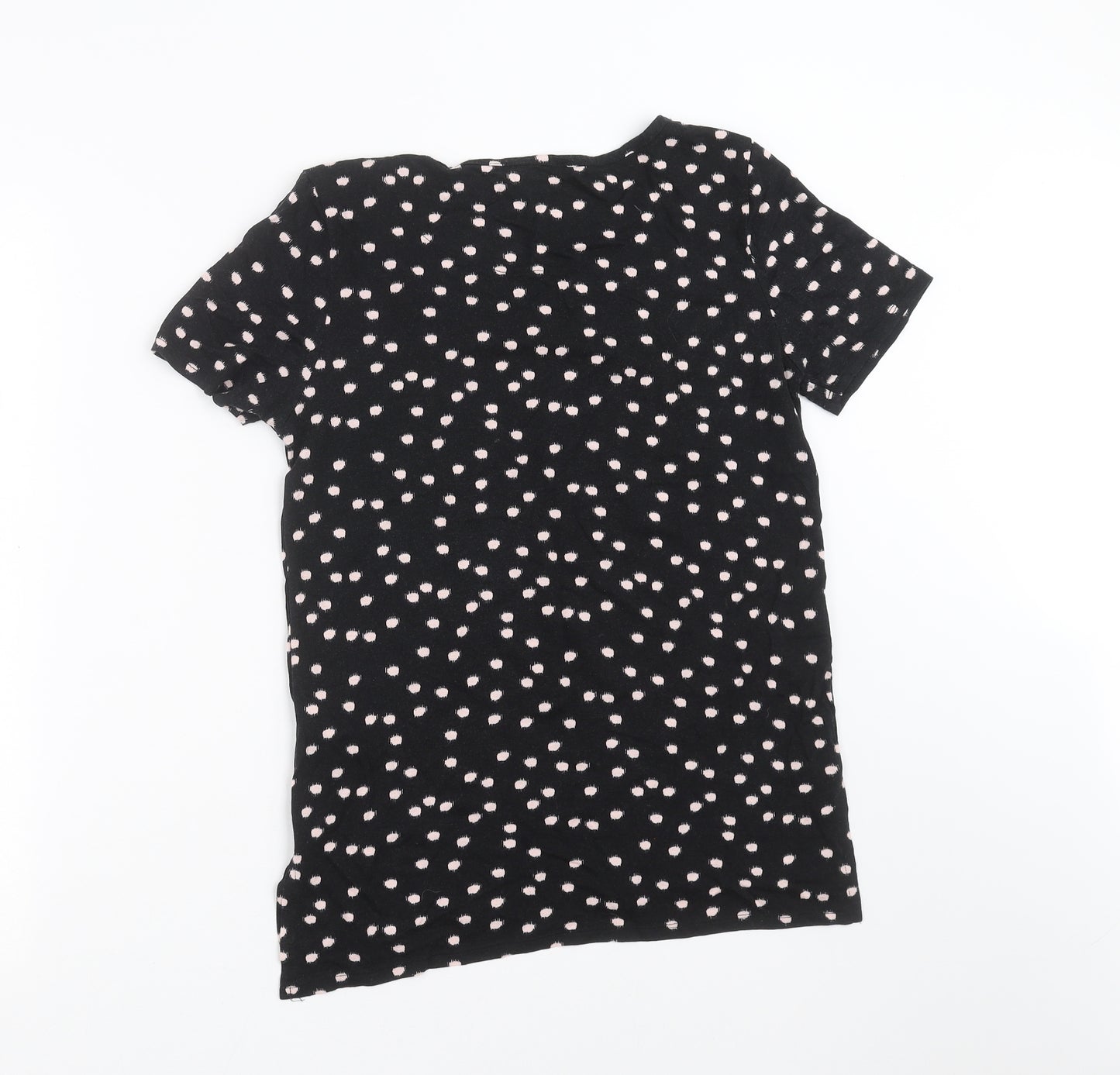 Debenhams Womens Black Polka Dot  Basic T-Shirt Size 10