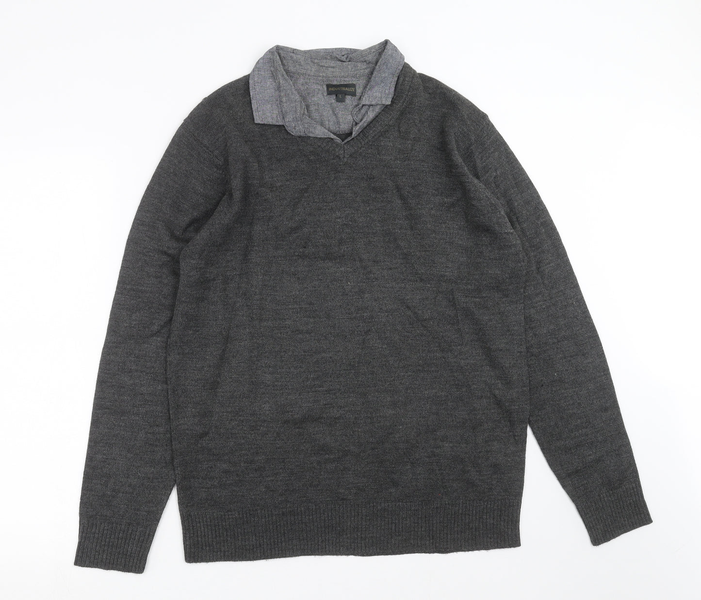 industrialize  Mens Grey  Knit Pullover Jumper Size L