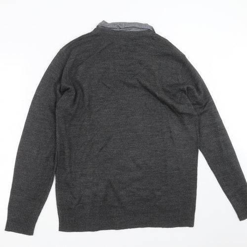 industrialize  Mens Grey  Knit Pullover Jumper Size L