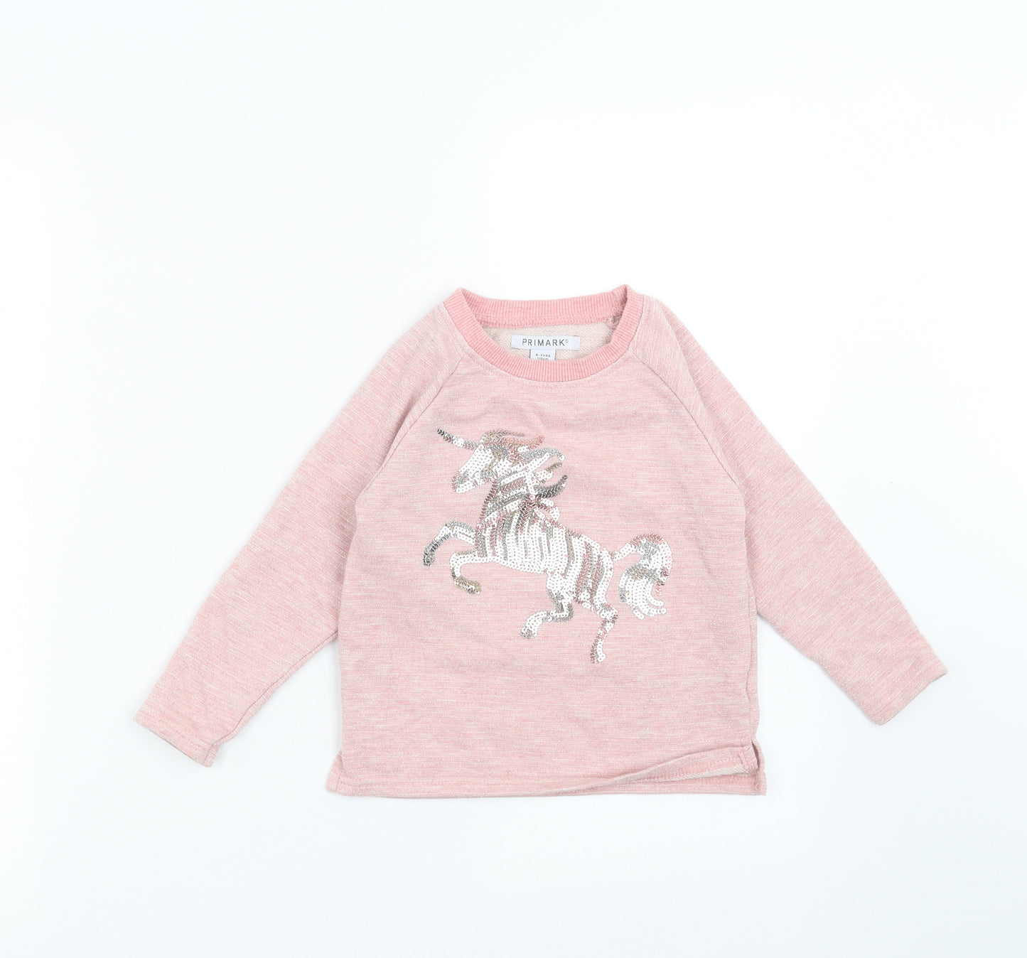 Primark Girls Pink   Pullover Sweatshirt Size 4-5 Years  - unicorn