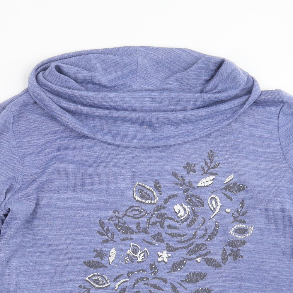 TIGI Womens Blue Floral Knit Pullover Jumper Size 18