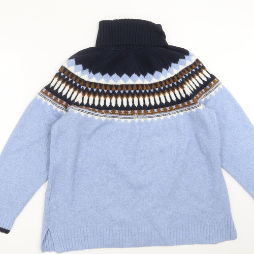 Marks and Spencer Womens Blue Fair Isle Knit Pullover Jumper Size L