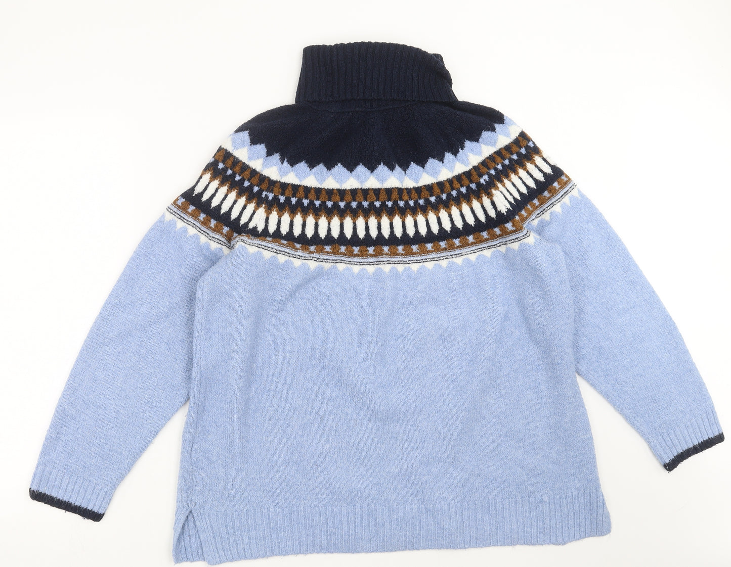 Marks and Spencer Womens Blue Fair Isle Knit Pullover Jumper Size L