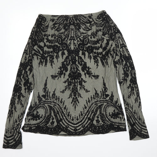 Principles Womens Grey Floral  Basic Blouse Size 20