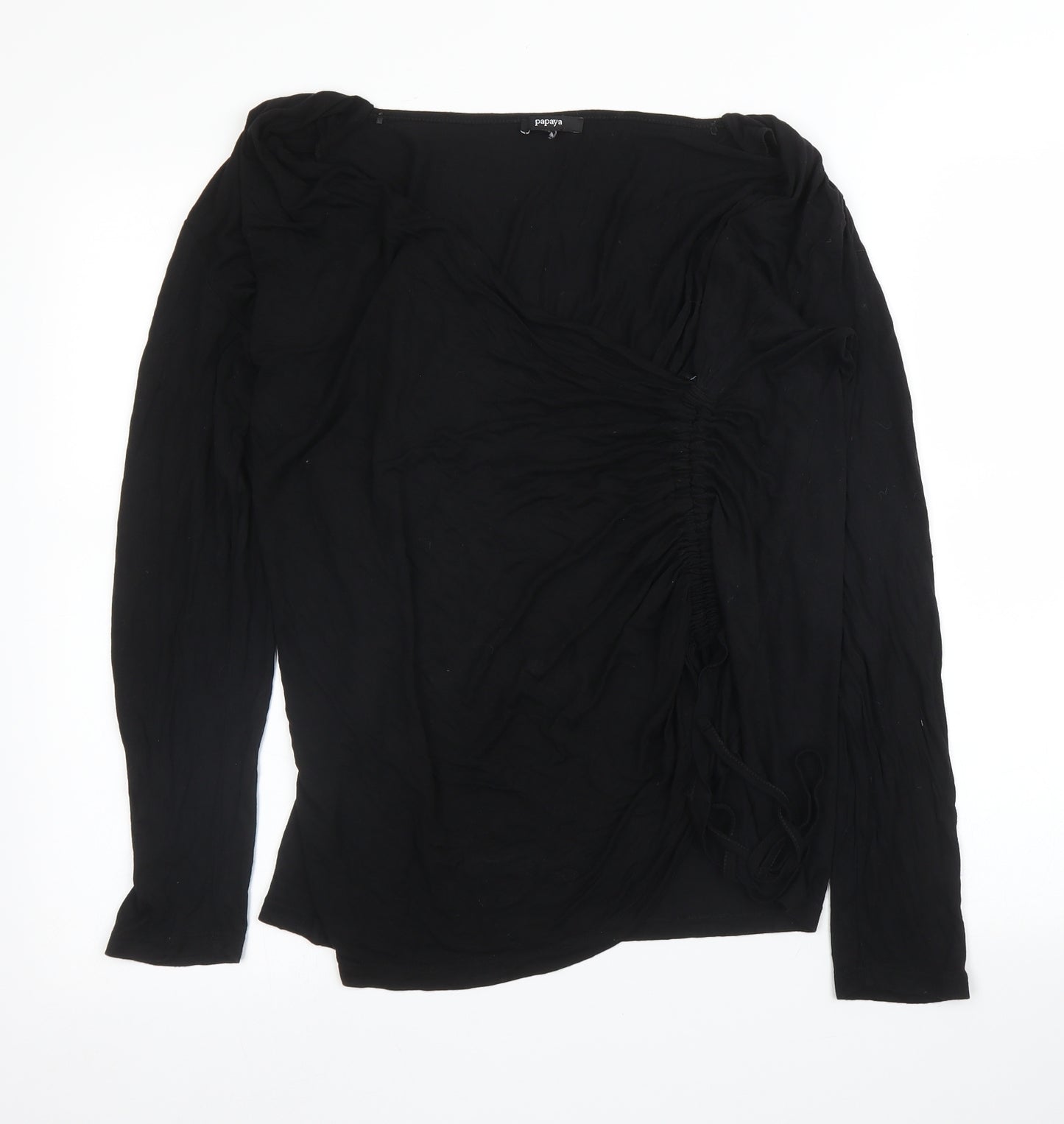 Papaya Womens Black   Basic Blouse Size L