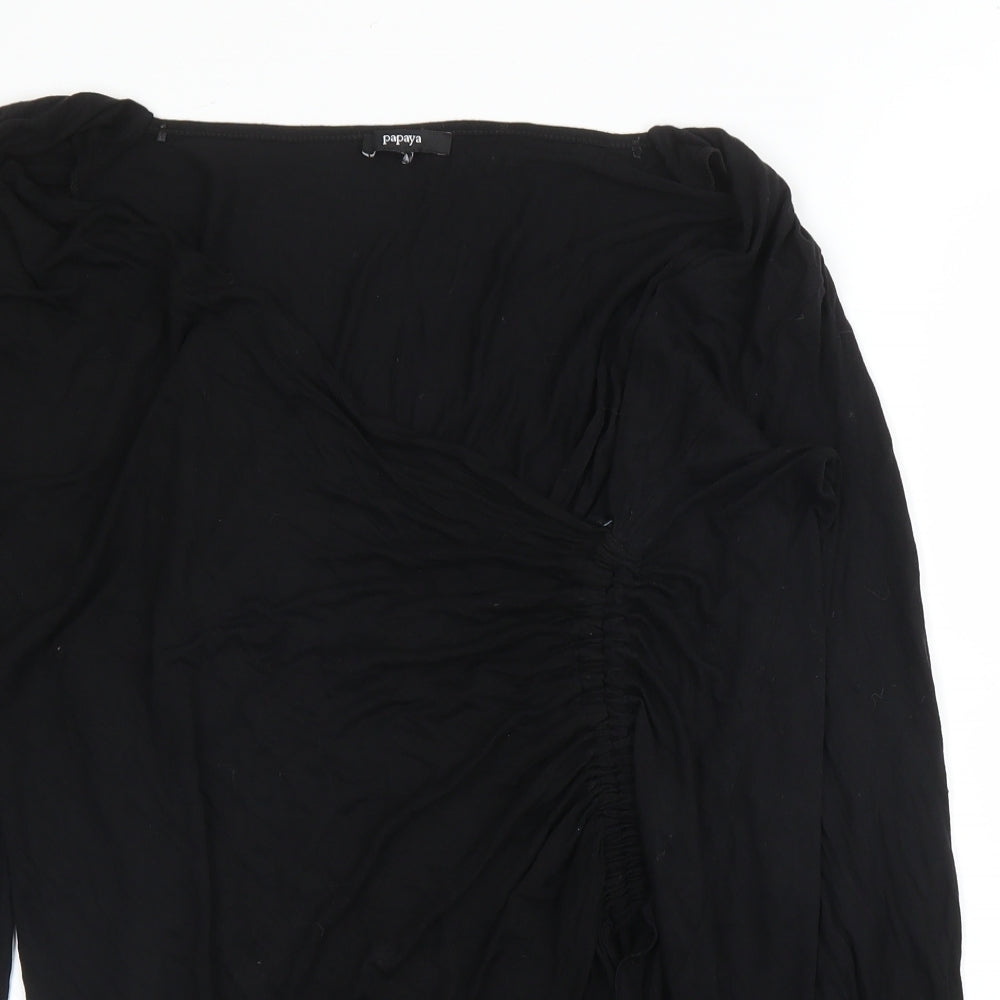 Papaya Womens Black   Basic Blouse Size L