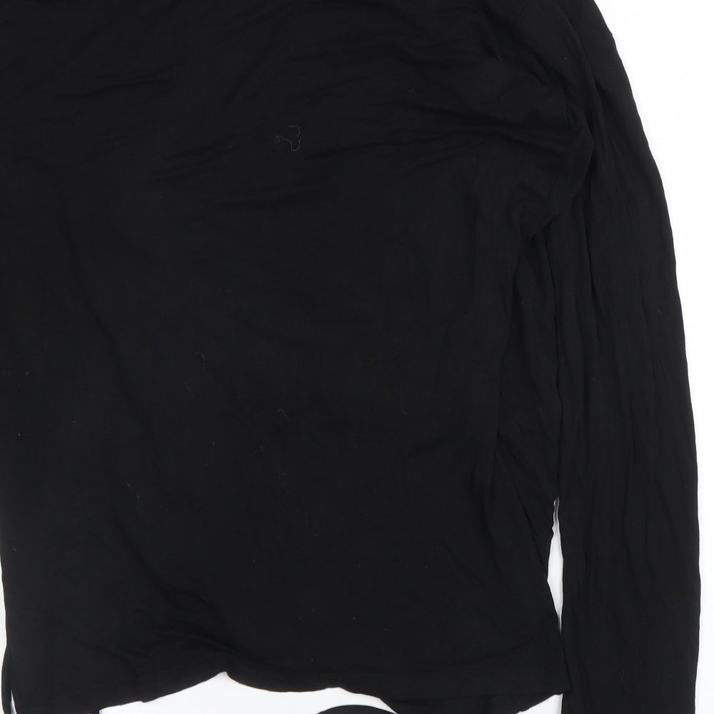 Papaya Womens Black   Basic Blouse Size L