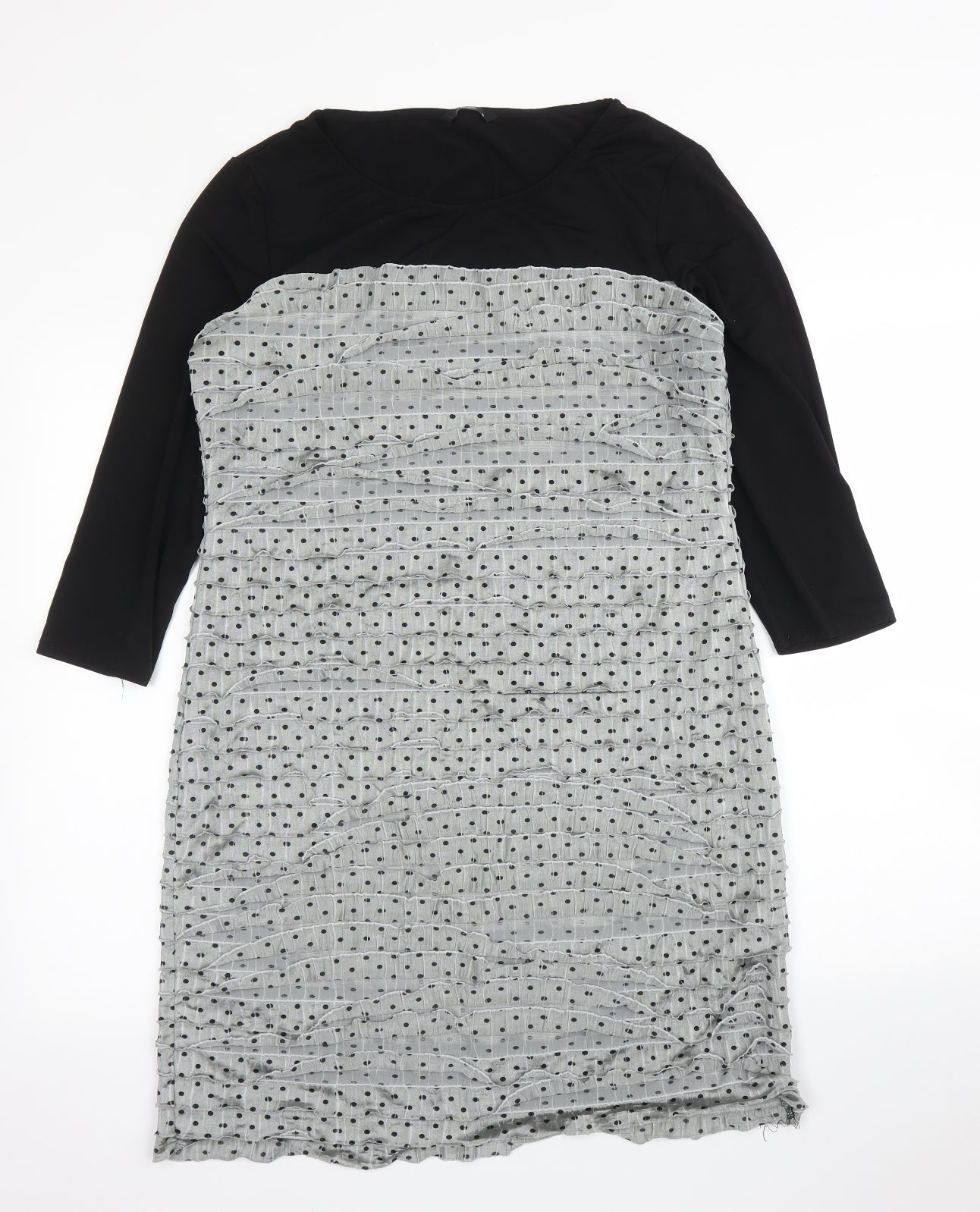 M&Co Womens Grey Polka Dot  Shift  Size 18