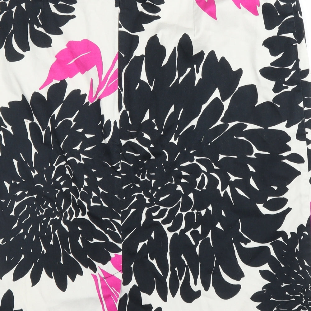 Saviour Womens White Floral  A-Line Skirt Size 18