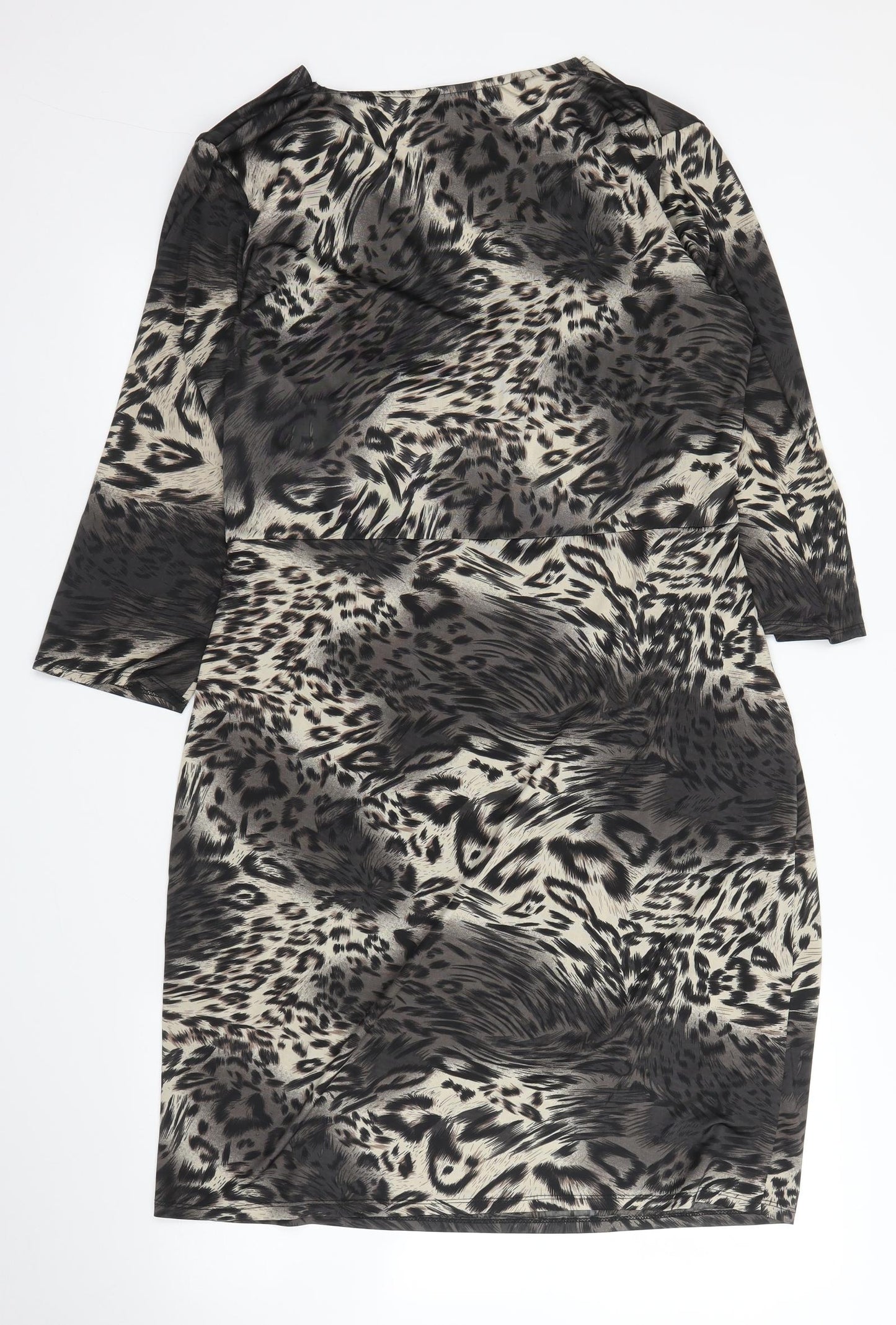 Wallis Womens Brown Animal Print  A-Line  Size 18  - Leopard print