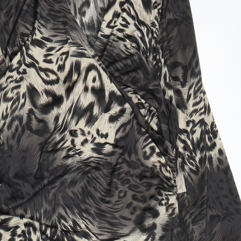 Wallis Womens Brown Animal Print  A-Line  Size 18  - Leopard print