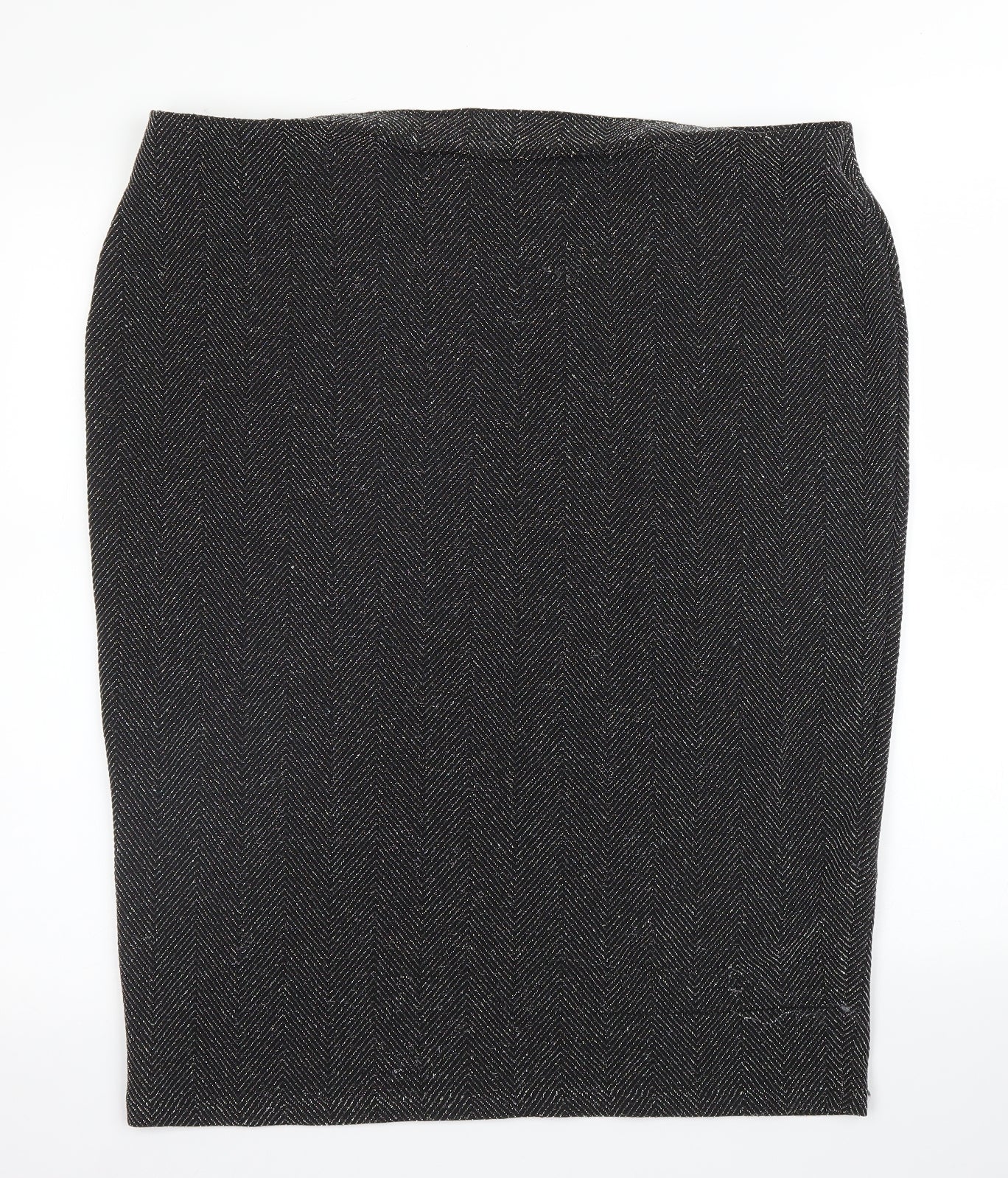 F&F Womens Silver Herringbone  Bandage Skirt Size 20