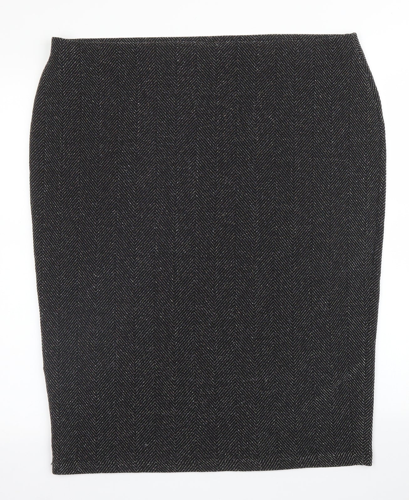 F&F Womens Silver Herringbone  Bandage Skirt Size 20