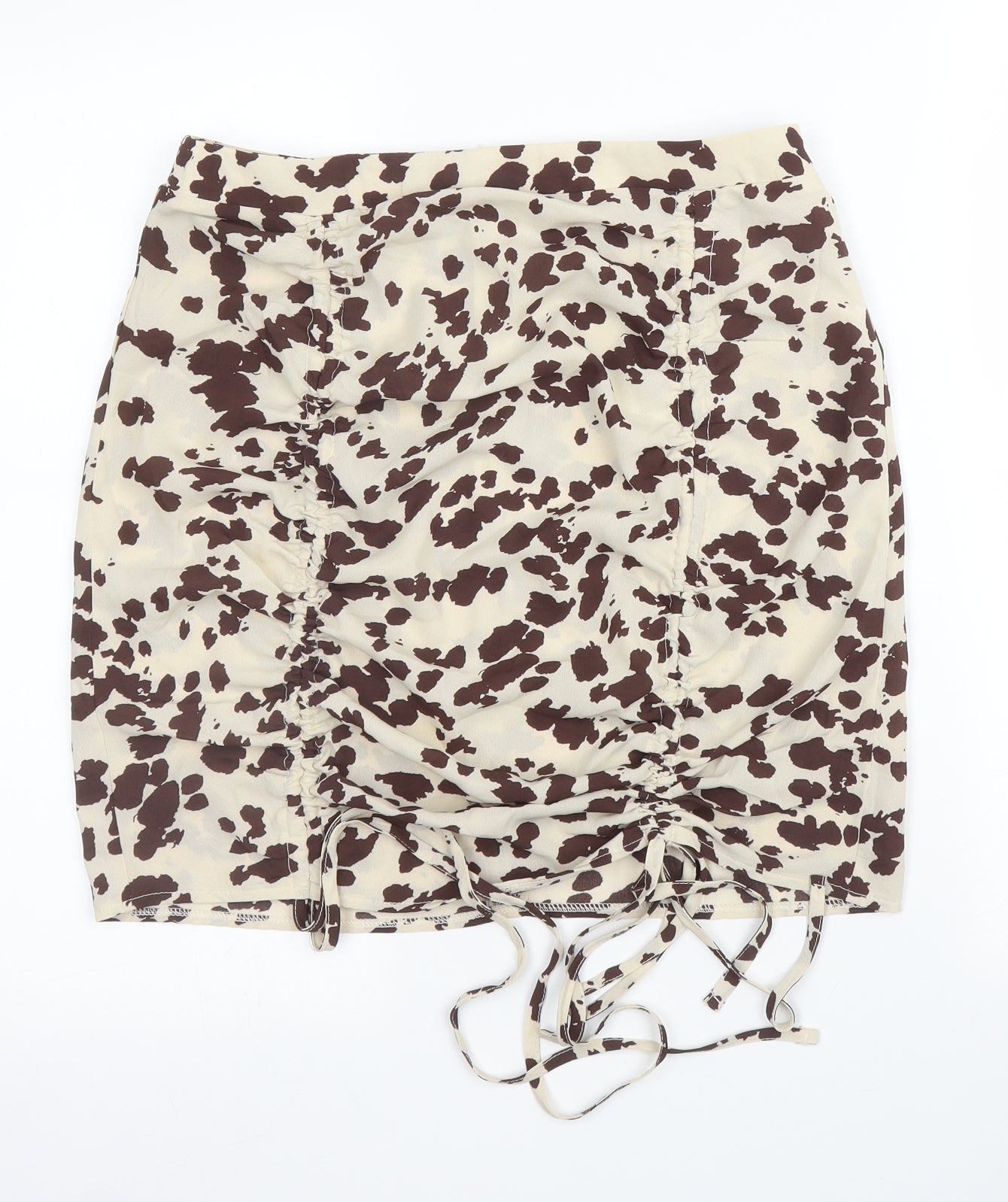 Nasty Gal Womens Beige Animal Print  A-Line Skirt Size 12  - Leopard print