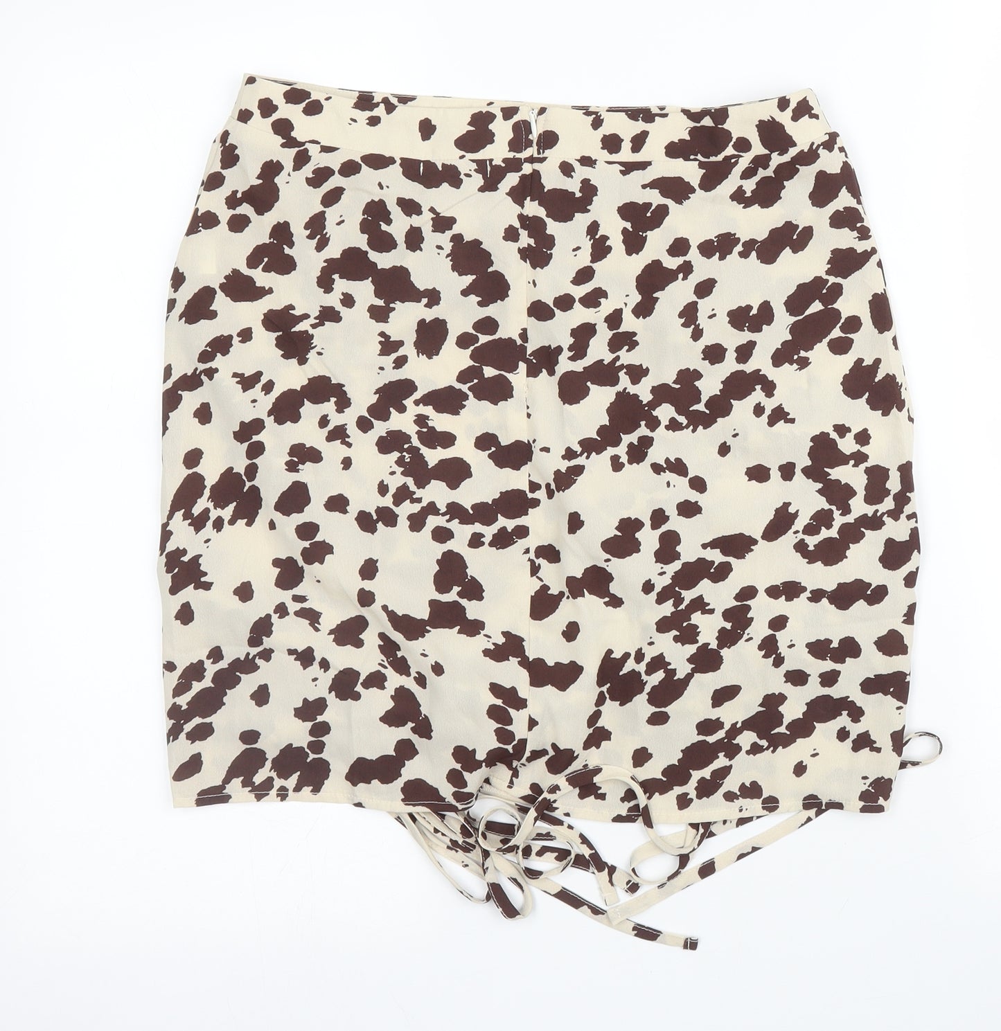 Nasty Gal Womens Beige Animal Print  A-Line Skirt Size 12  - Leopard print