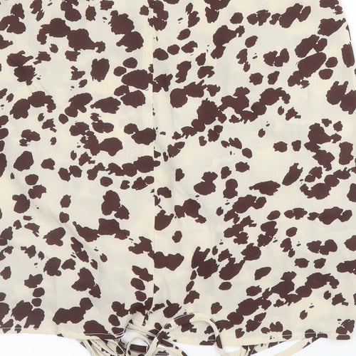 Nasty Gal Womens Beige Animal Print  A-Line Skirt Size 12  - Leopard print