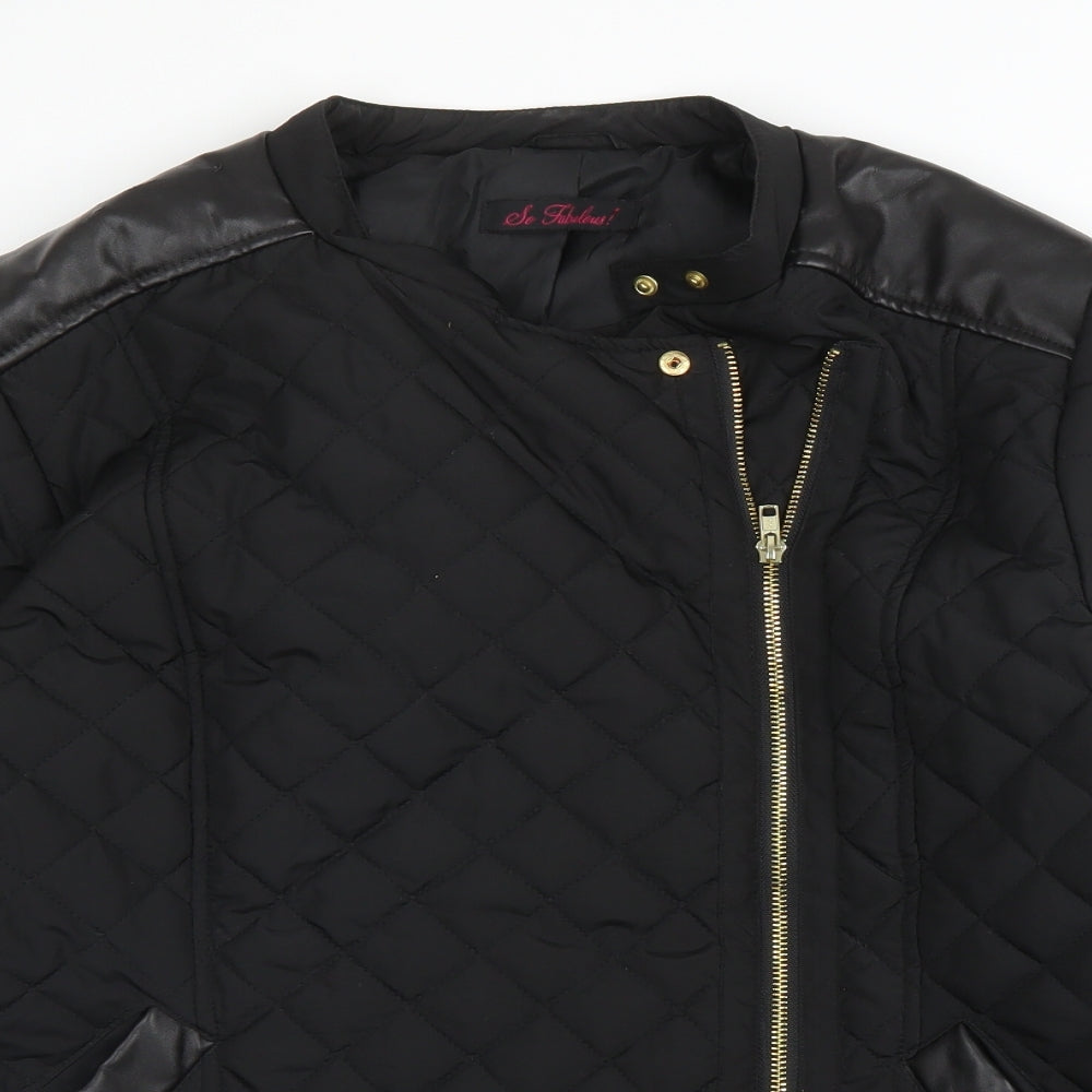 So Fabulous Womens Black   Quilted Coat Size 18