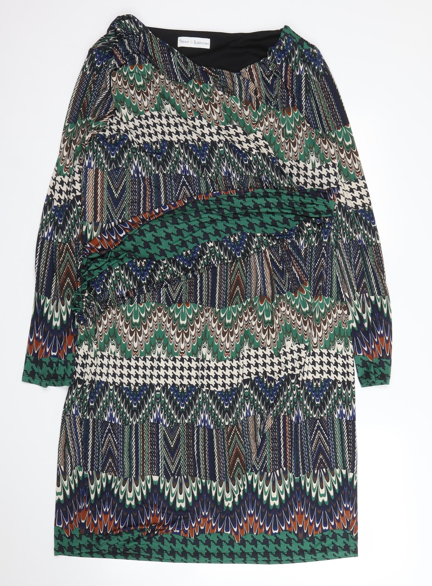 Trinny & Susannah Womens Green Geometric  A-Line  Size XL