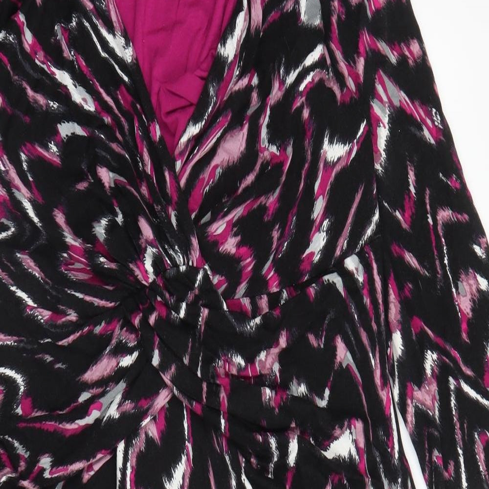 M&S Womens Purple Striped  Sheath  Size 18