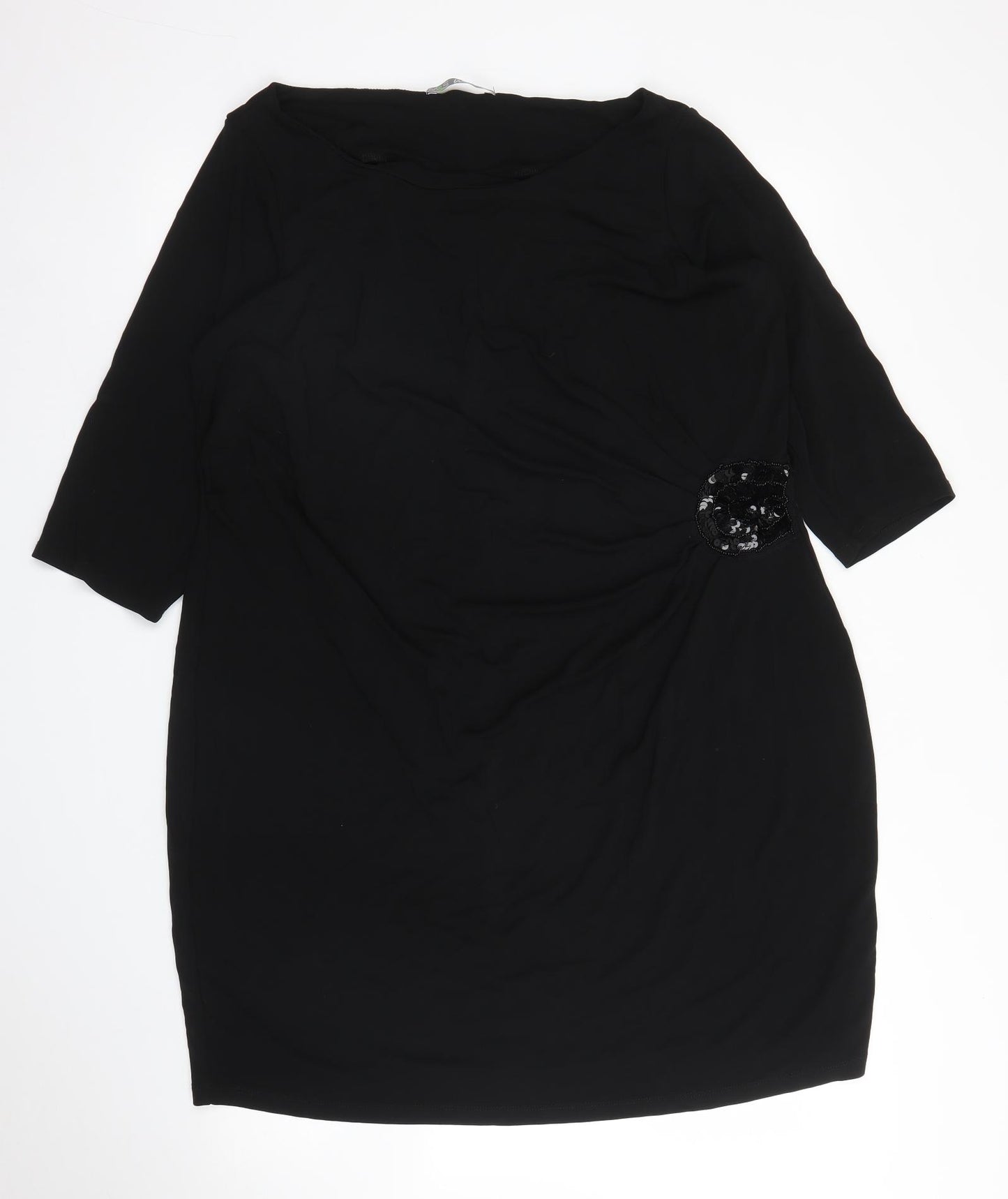M&S Womens Black   Tunic Blouse Size 22