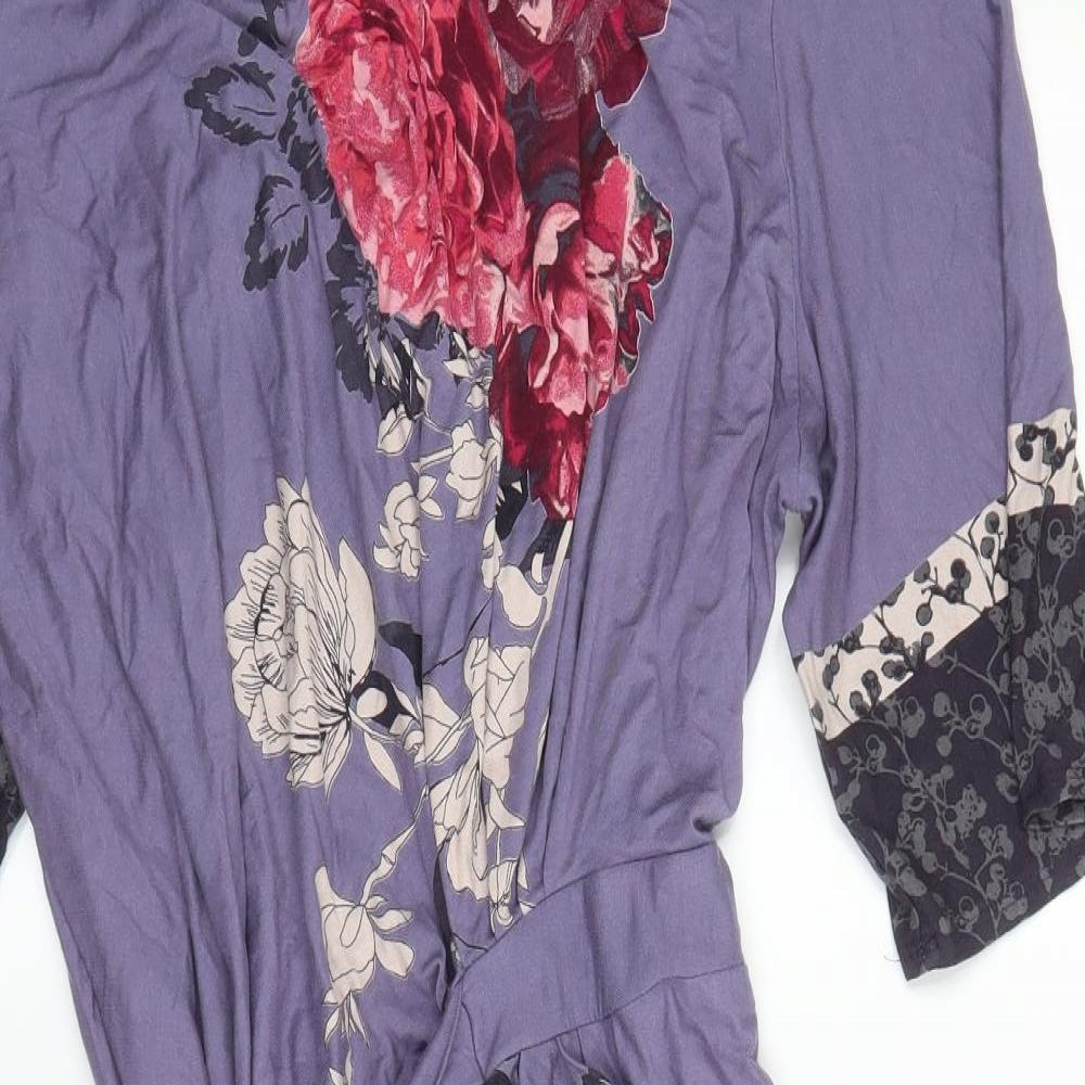 M&S Womens Purple Floral  A-Line  Size 22
