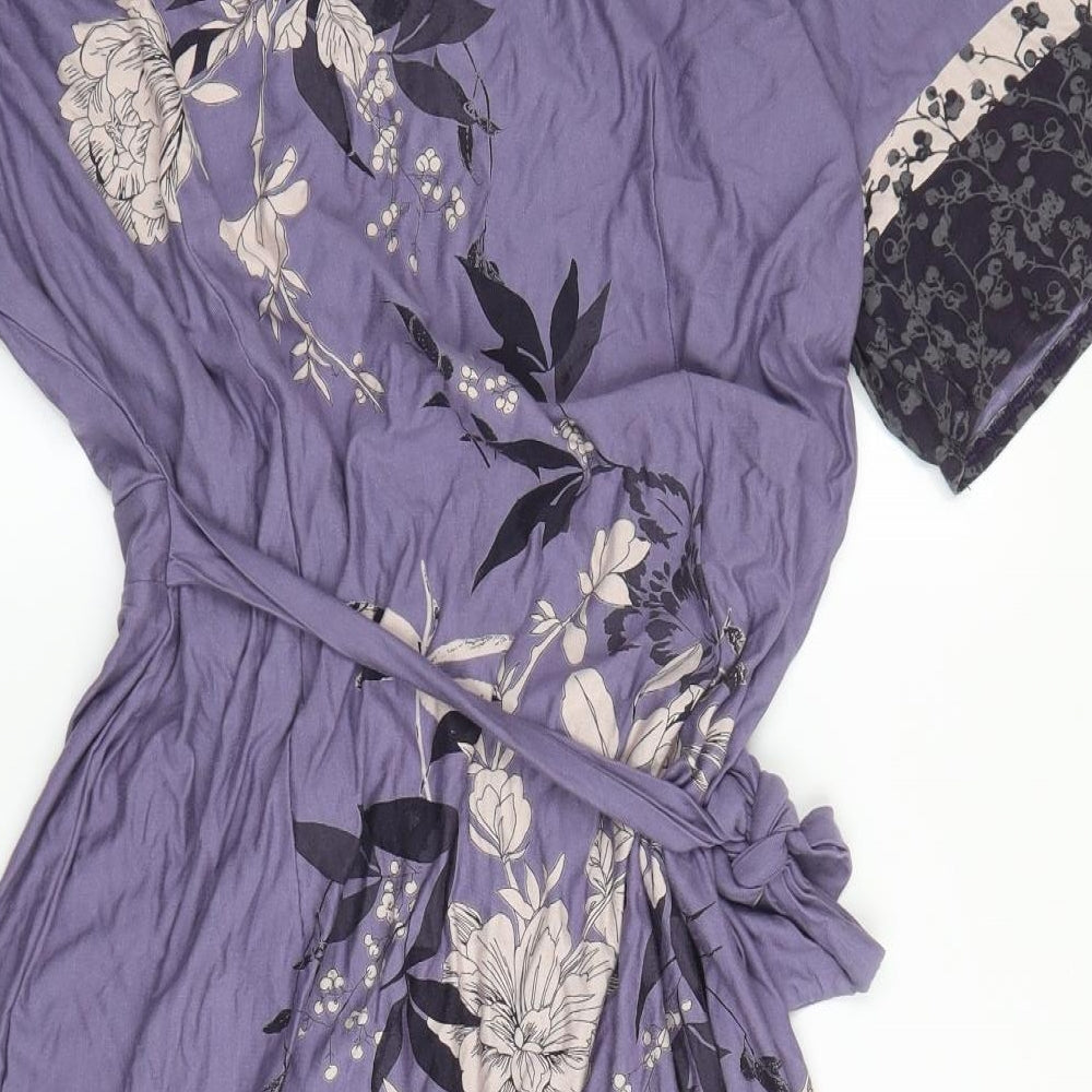 M&S Womens Purple Floral  A-Line  Size 22