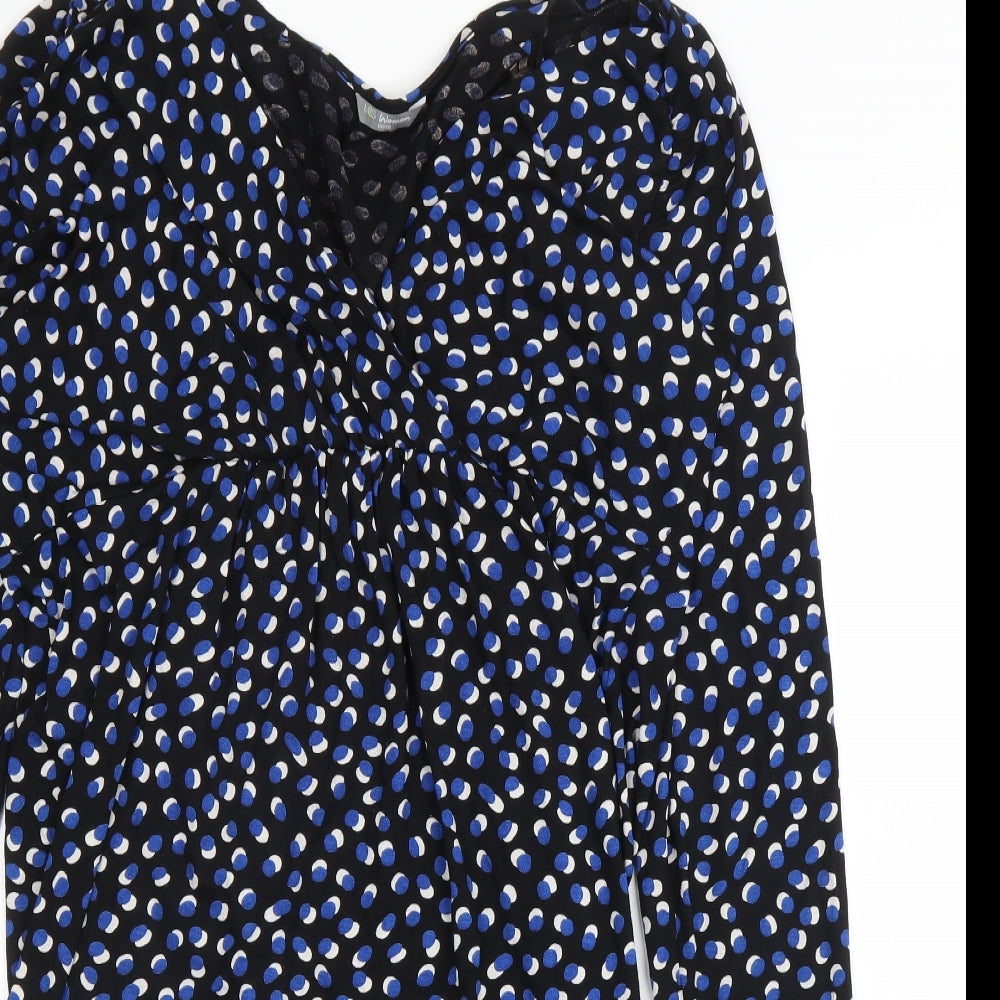 M&S Womens Blue Polka Dot  A-Line  Size 18