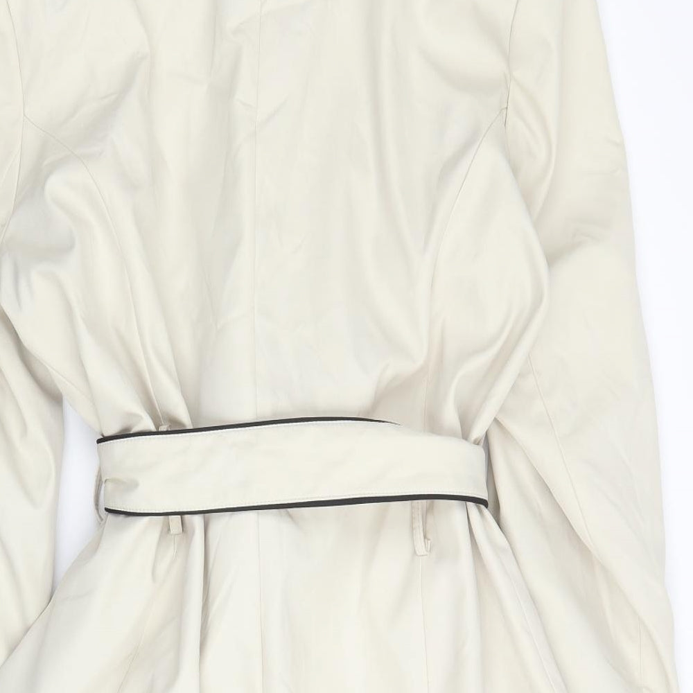 Klass Womens Beige   Trench Coat Coat Size 20