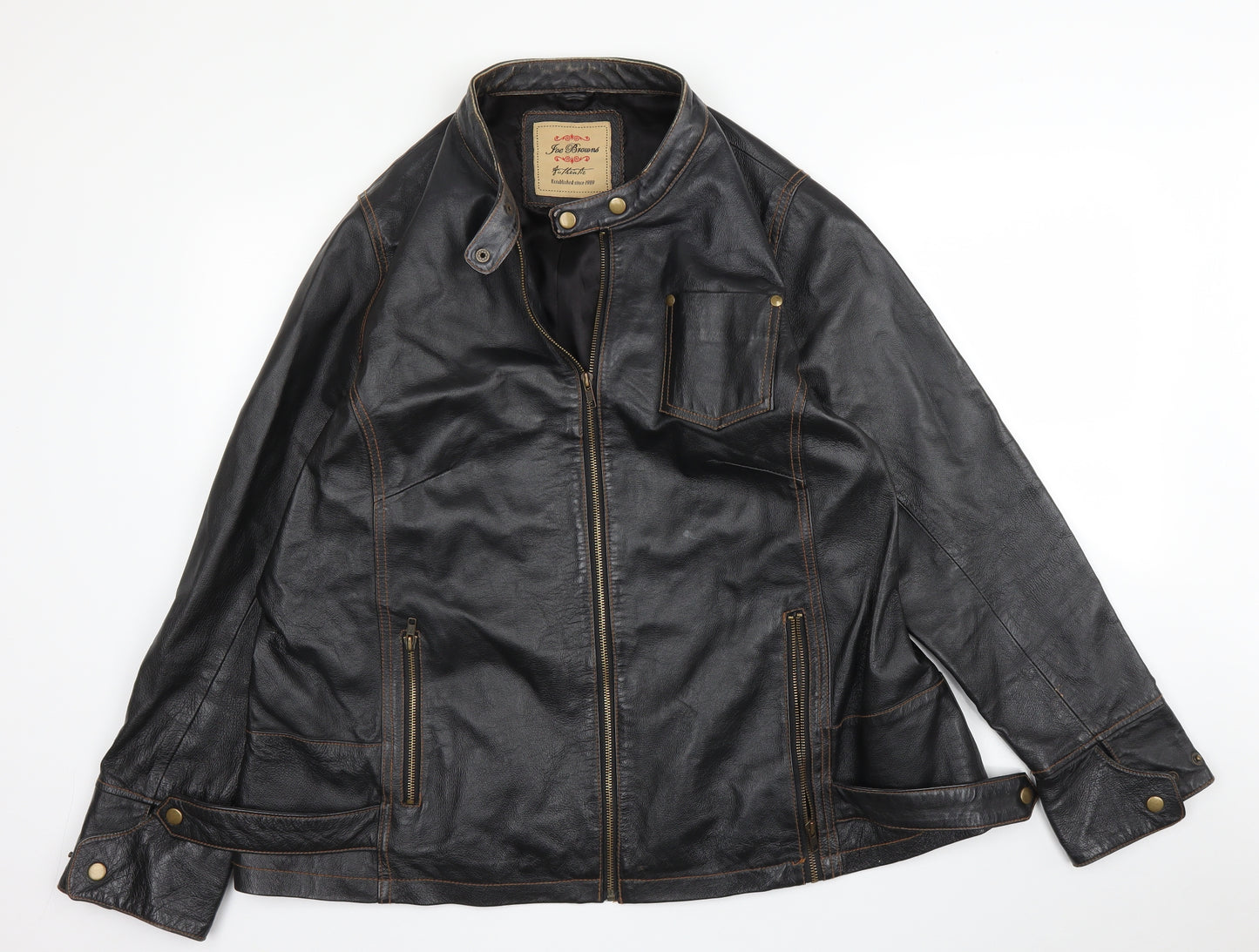 Joe Browns Mens Brown   Biker Coat Size XL