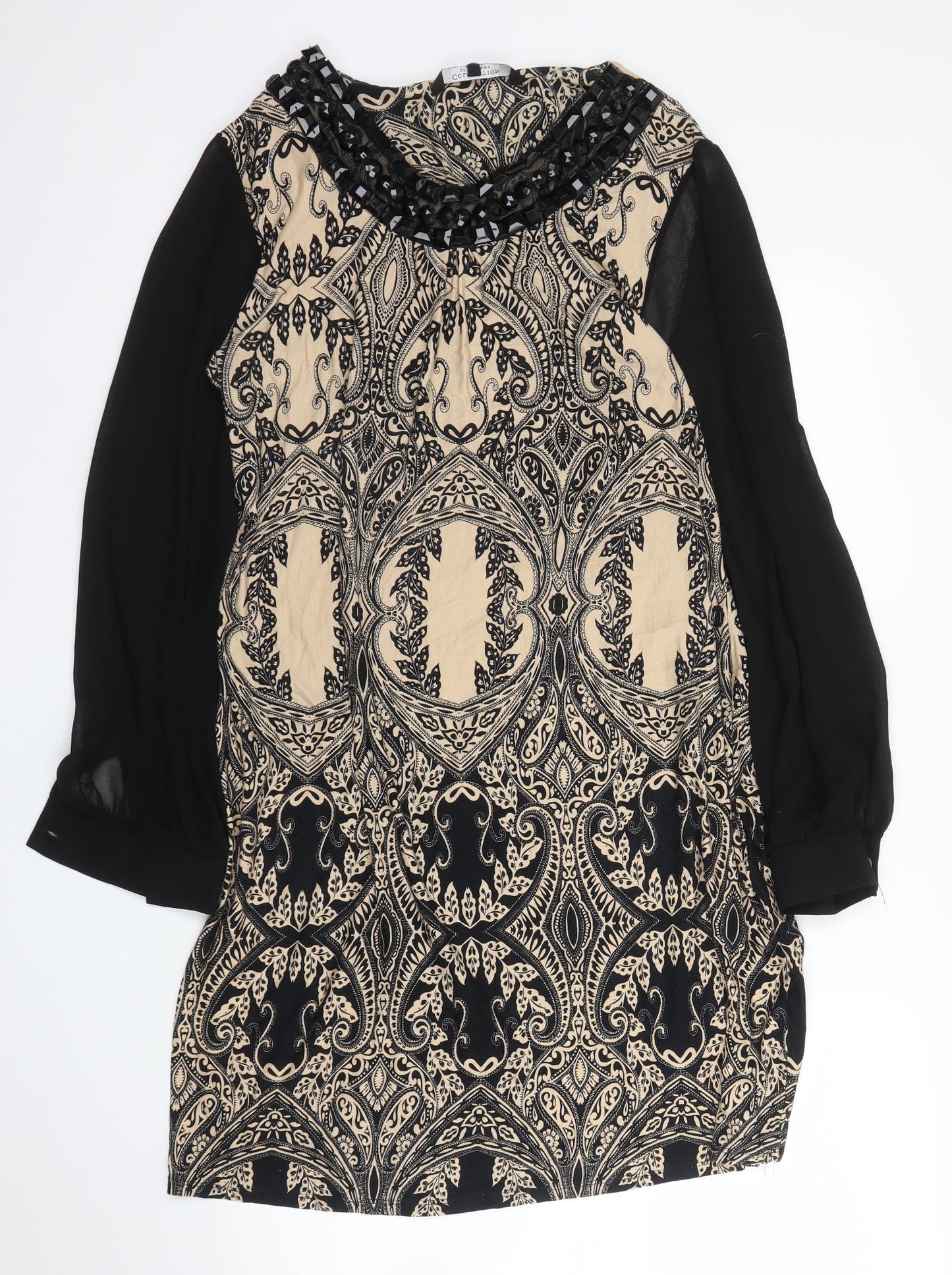 Debenhams Womens Beige Paisley  A-Line  Size 18