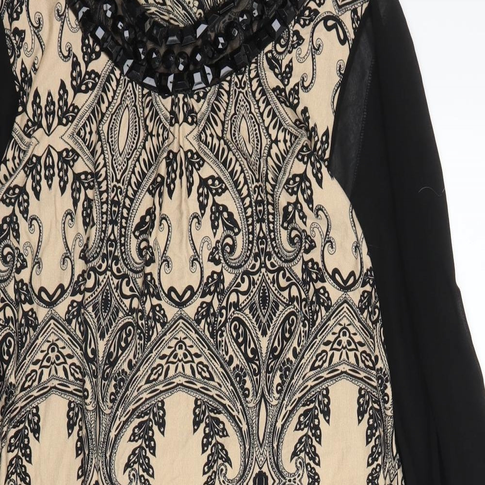 Debenhams Womens Beige Paisley  A-Line  Size 18