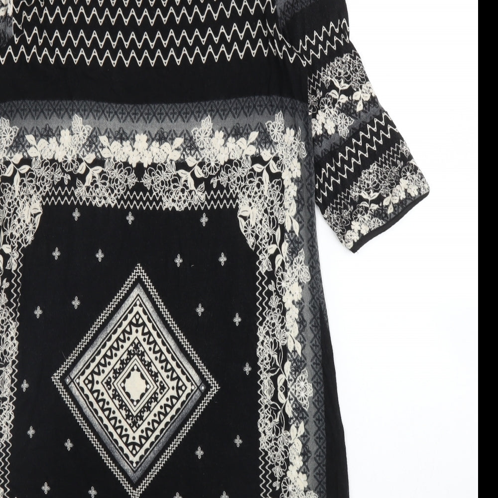 NEXT Womens Black Geometric  A-Line  Size 18