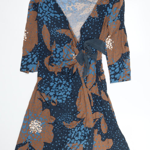 Fenn Wright Manson Womens Beige Floral  Wrap Dress  Size 16