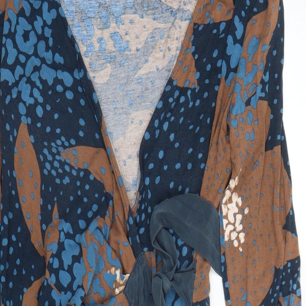 Fenn Wright Manson Womens Beige Floral  Wrap Dress  Size 16
