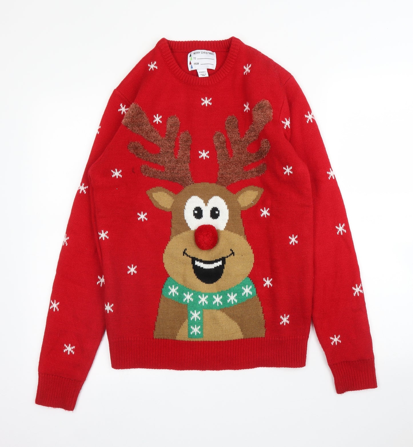 Primark Mens Red   Pullover Jumper Size XS  - Christmas