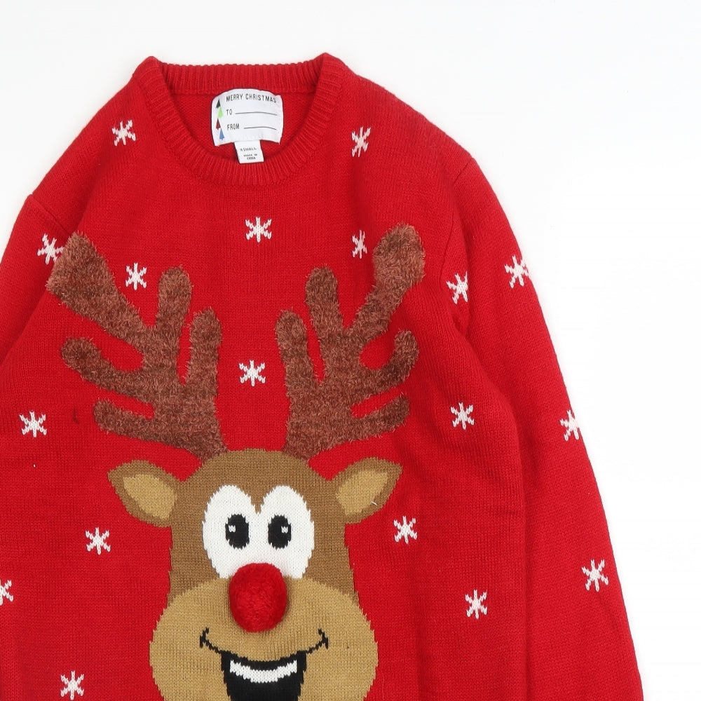 Primark Mens Red   Pullover Jumper Size XS  - Christmas