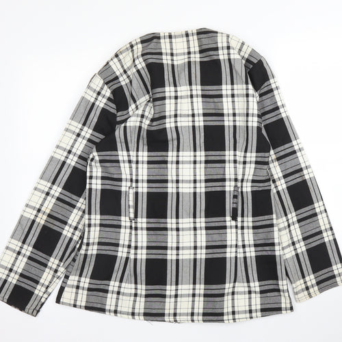 Preworn Womens Black Plaid  Jacket Blazer Size 12