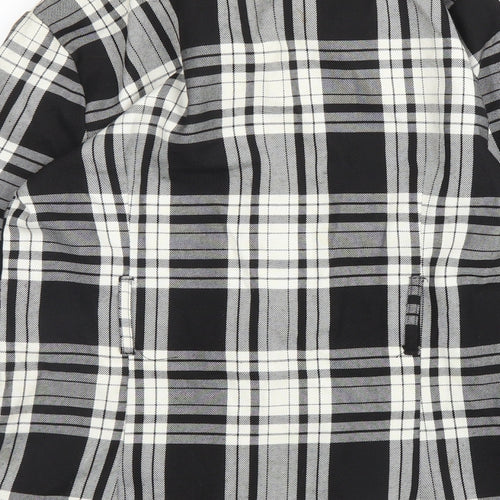 Preworn Womens Black Plaid  Jacket Blazer Size 12