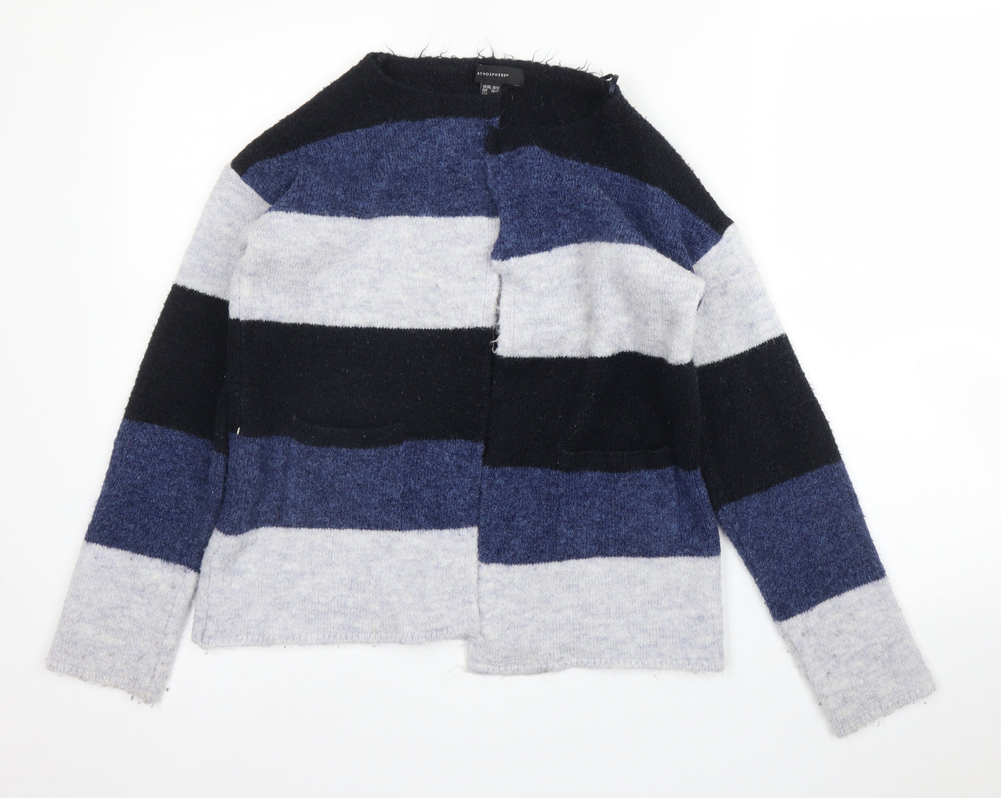 Primark Womens Blue Striped  Cardigan Jumper Size 10