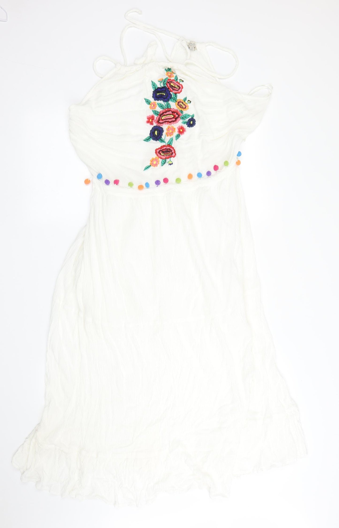 F&F Womens White Floral  A-Line  Size 16