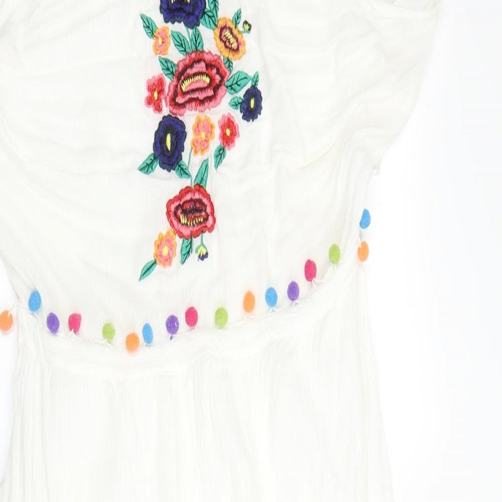 F&F Womens White Floral  A-Line  Size 16