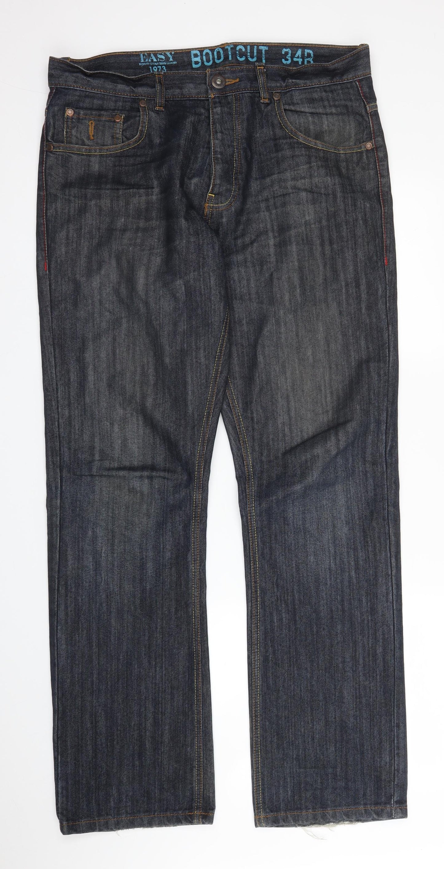 Easy Mens Blue  Denim Bootcut Jeans Size 34 in L31 in