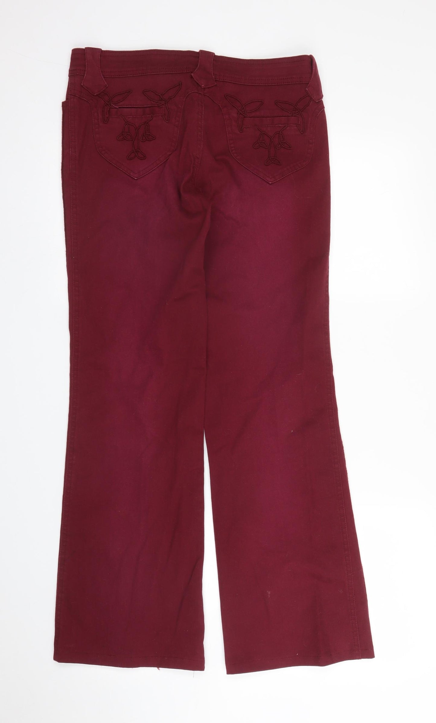 Moto Womens Purple Floral Denim Flared Jeans Size 30 in L32 in