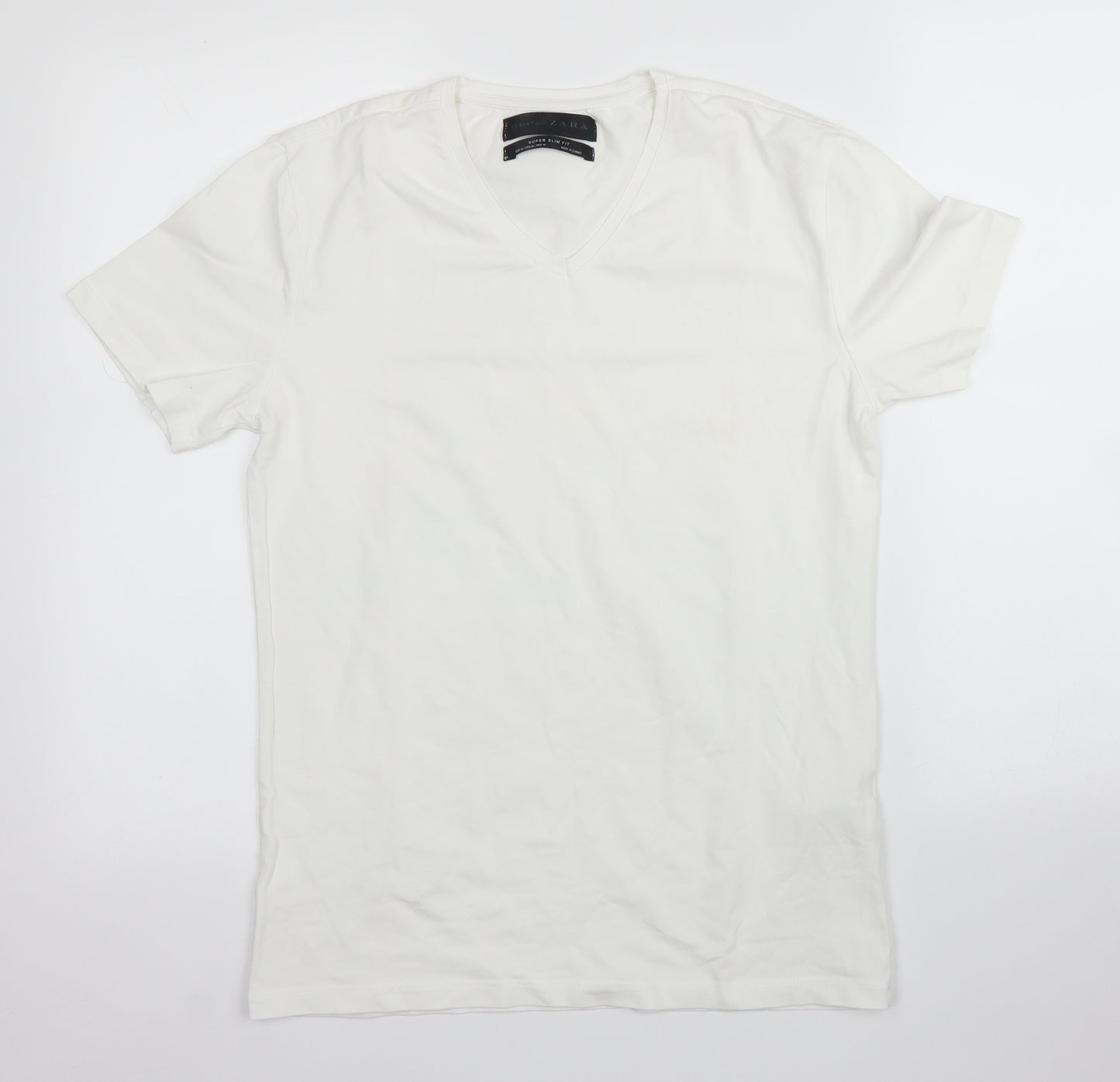 Zara Mens White    T-Shirt Size M