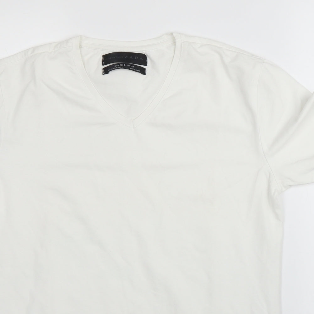 Zara Mens White    T-Shirt Size M