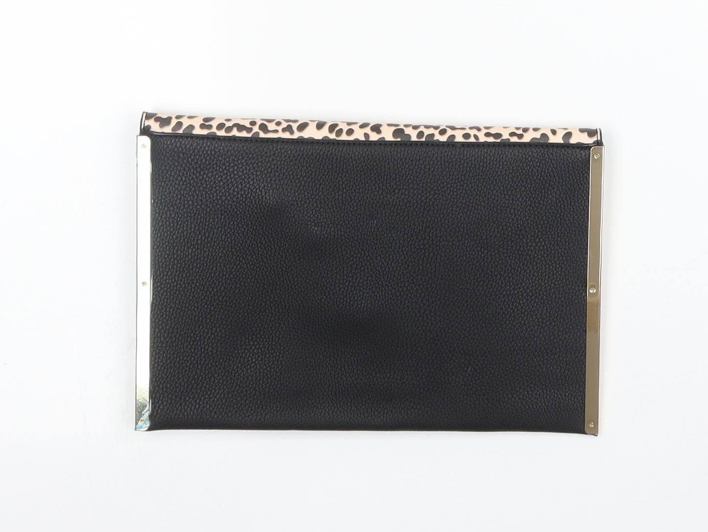 Debenhams Womens Black Animal Print  Clutch  Size Small  - Leopard print